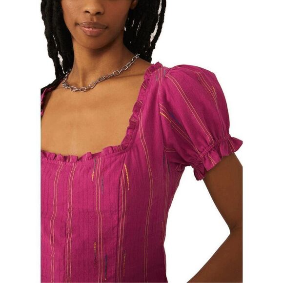 Free People Tops - NEW Free People Womens Small Pink Seatonin Corset Top